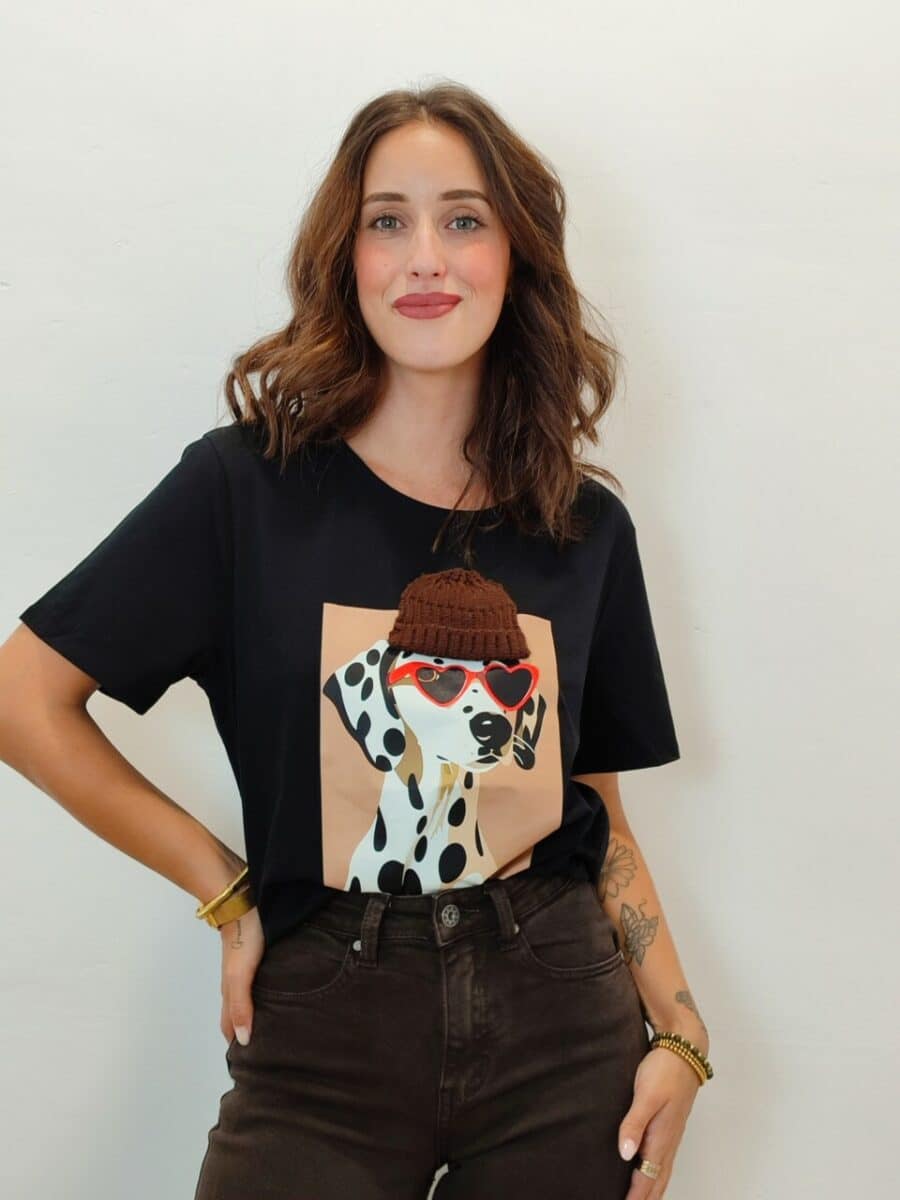 Camiseta 22366 DÁLMATA NEGRA