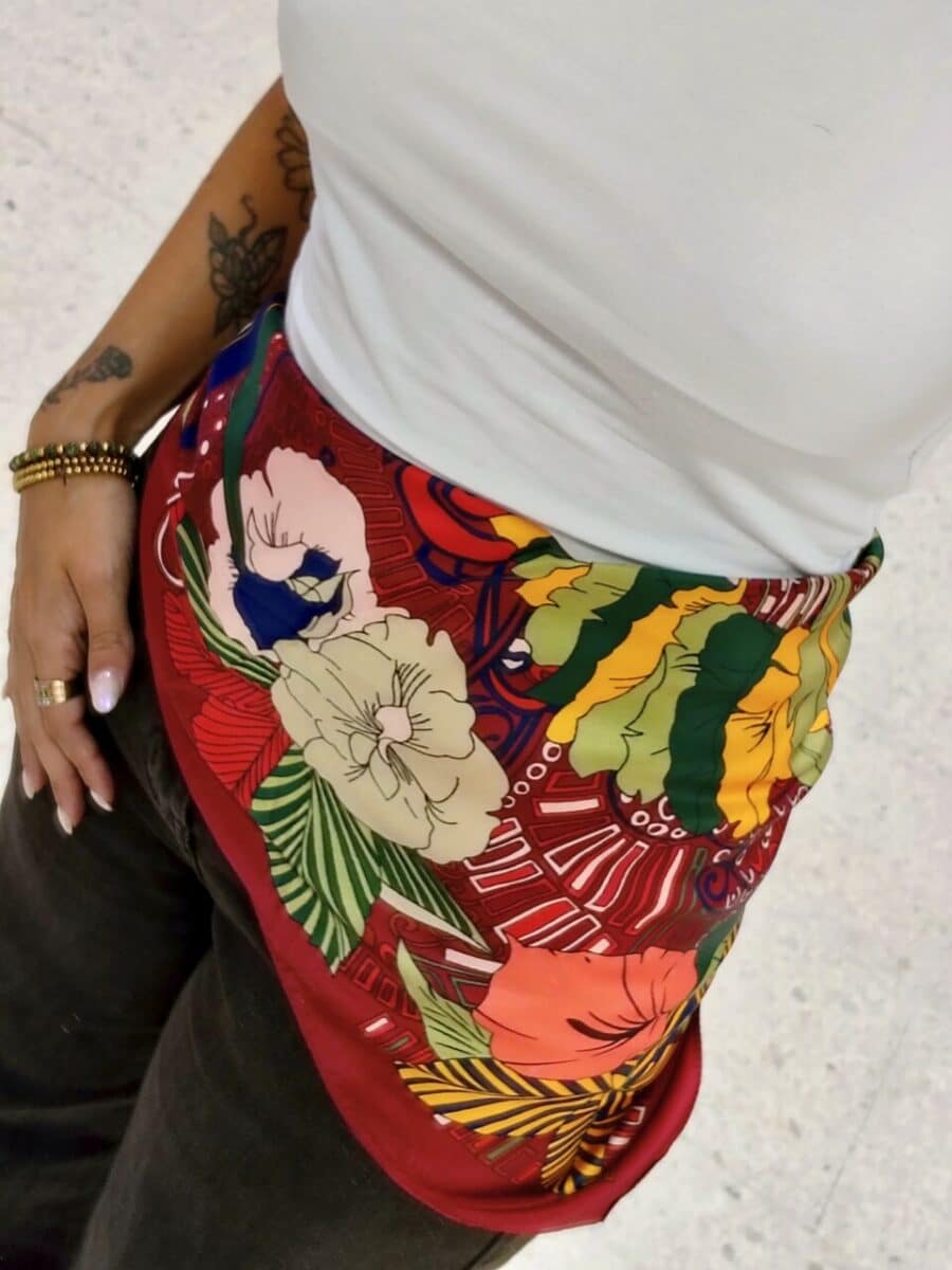Pañuelo FLORES VINO