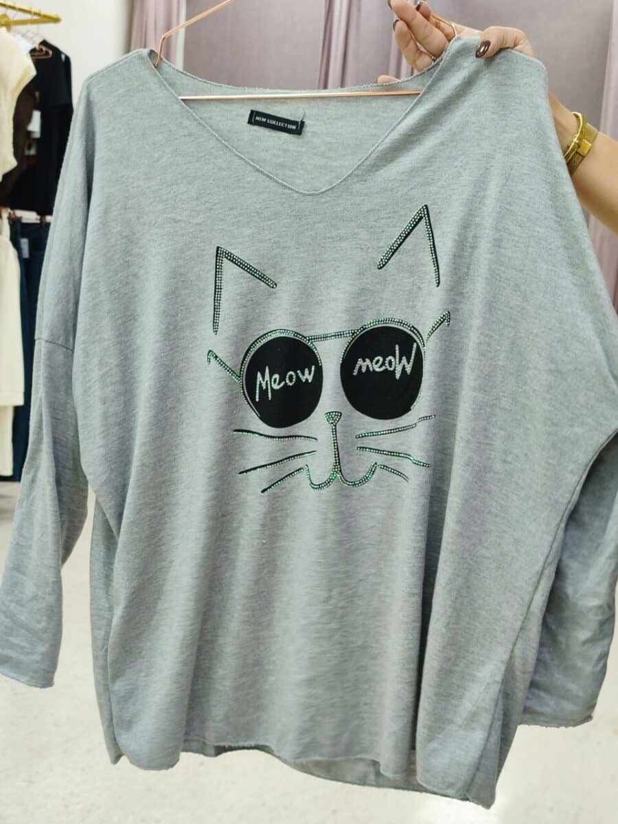 Camiseta GATO GRIS TG.