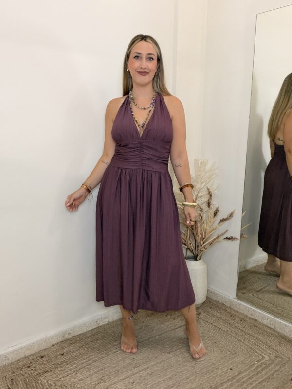 Vestido 33962 MIDI VINO