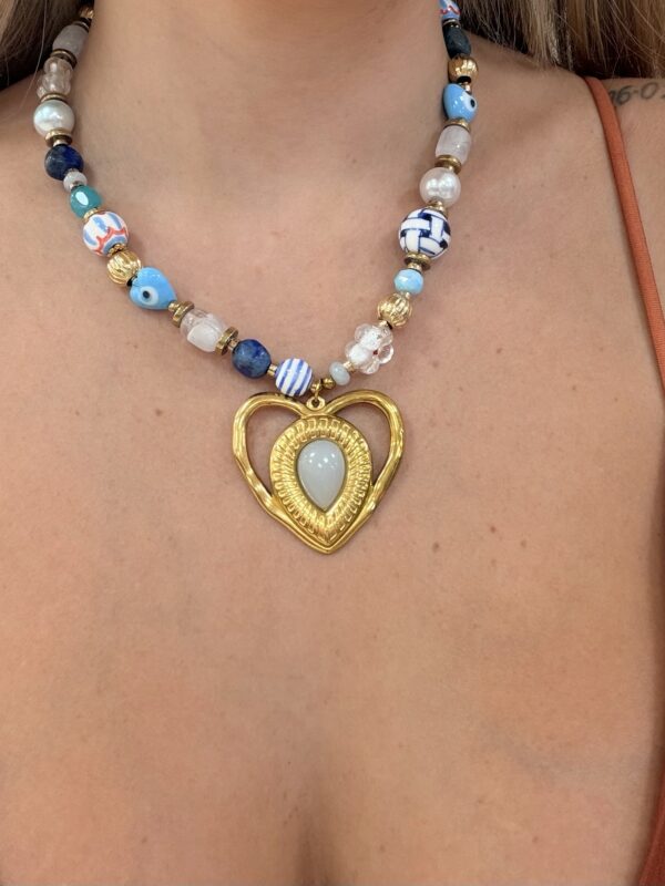 Collar CORAZÓN CELESTE