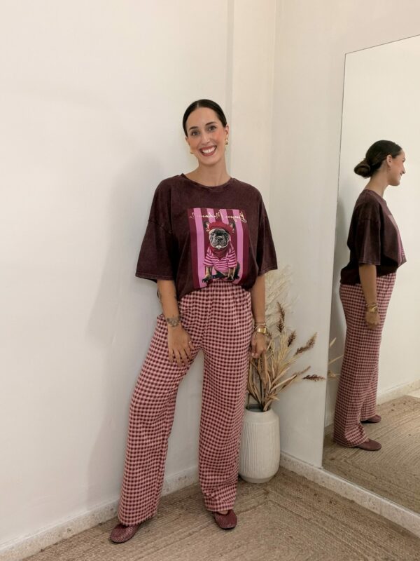 Pantalón VICHY BURDEOS