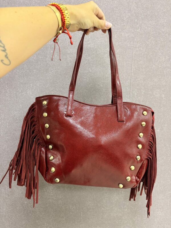 Bolso TACHAS FLECOS BURDEOS