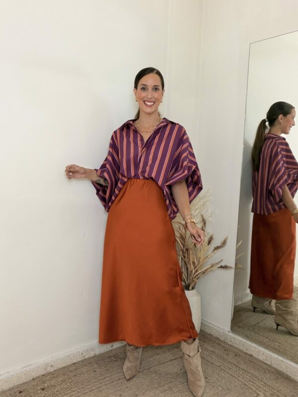 Falda SATINADA NARANJA