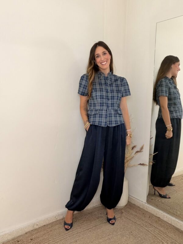 Pantalón SATINADO MARINO