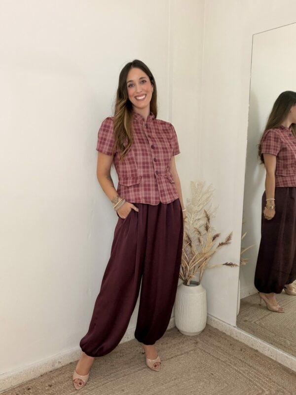 Pantalón SATINADO BERENJENA