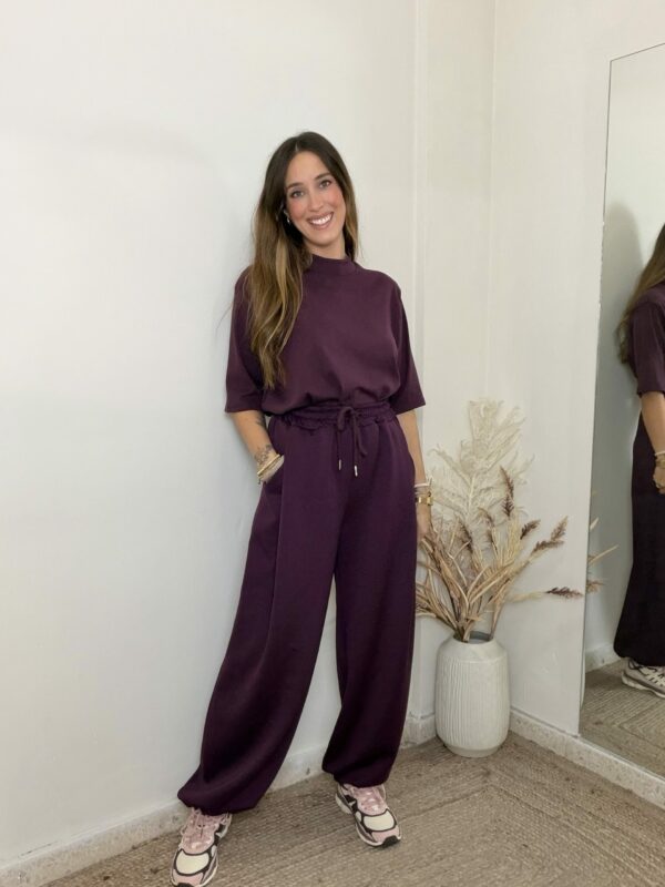 Pantalón STRAS BERENJENA