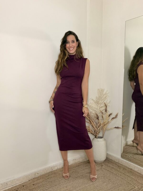 Vestido CUELLO BERENJENA