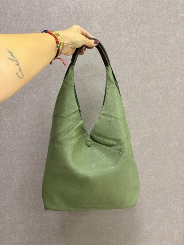 Bolso SUAVE BOTÓN ACEITUNA
